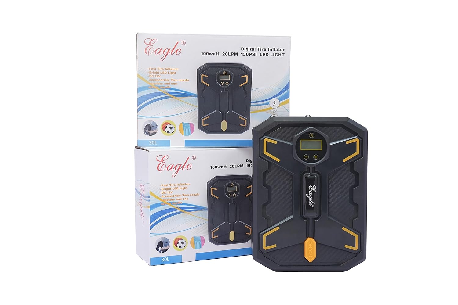 EAGLE TYRE INFLATOR 100 Watt 150 PSI – Portable Air Compressor Pump